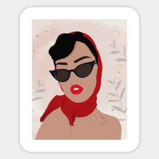 Woman abstract portrait minimalist Sticker